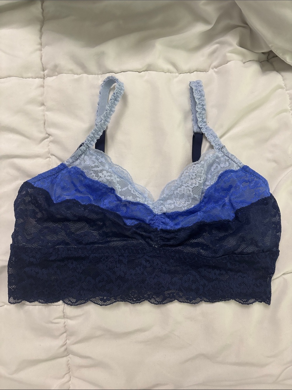 Victoria’s Secret PINK - Lace Bralette in Navy and Light Blue - Women Intimates